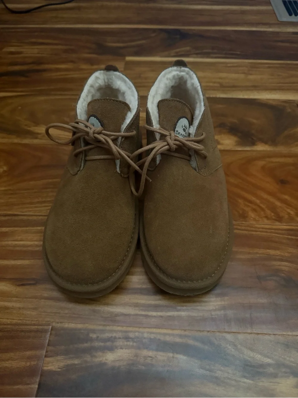 Women’s  Brown Suede Lace-Up Casual Shoes with Sherpa Lining